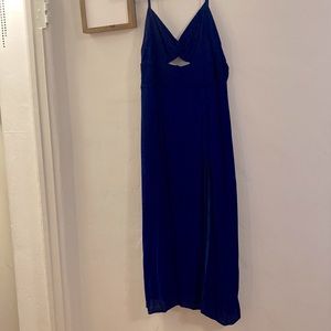 Knee Length Royal Blue Summer peak-a-boo Dress